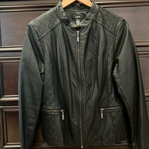 NWOT Alfani Black “leather” jacket